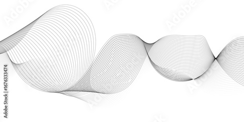 Abstract Gray Wave Lines Flowing on a Clean White Background – Minimalist Vector Design for Modern, Elegant, and Futuristic Graphic Art.
