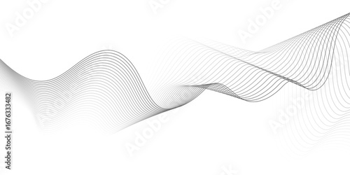 Abstract Gray Wave Lines Flowing on a Clean White Background – Minimalist Vector Design for Modern, Elegant, and Futuristic Graphic Art.
