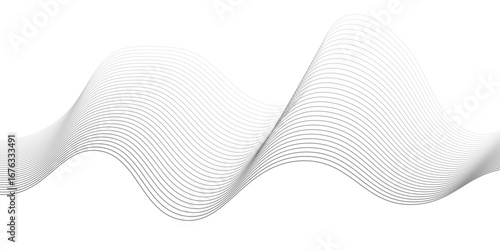 Abstract Gray Wave Lines Flowing on a Clean White Background – Minimalist Vector Design for Modern, Elegant, and Futuristic Graphic Art.
