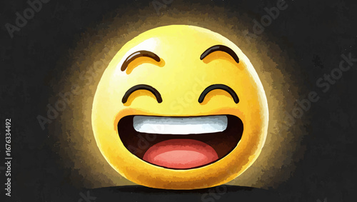 Emoji Laughing Hysterically with Squinting Eyes

