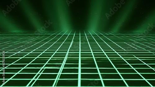 Glowing Green Grid