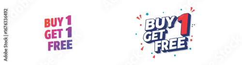 Eye-Catching Buy One Get One Free Promotion in Striking Vector Designs