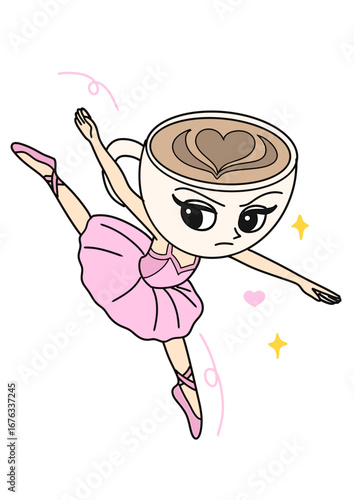 Anomali Italian Brainrot Ballerina Cappucina. Vector Illustrations. EPS Editable