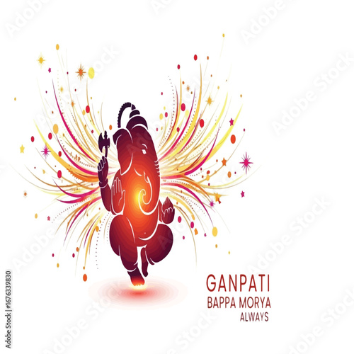 A vibrant illustration of Lord Ganesha, celebrating the festival of Ganesh Chaturthi.