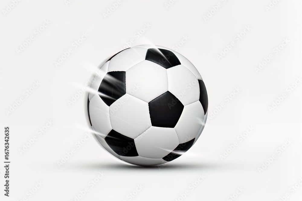 Naklejka premium black and white soccer ball. speed