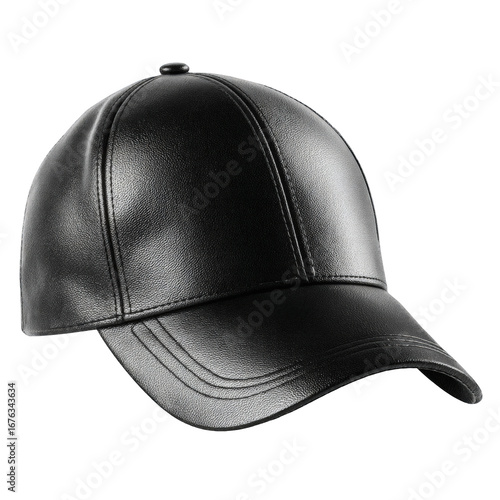 Black leather baseball cap (5)