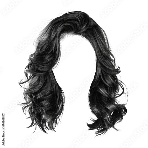 Dark, wavy woman's hair