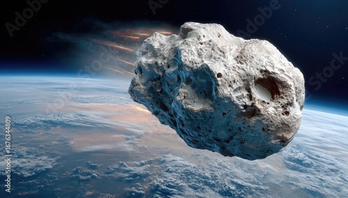 Asteroid Hurtling Through Space