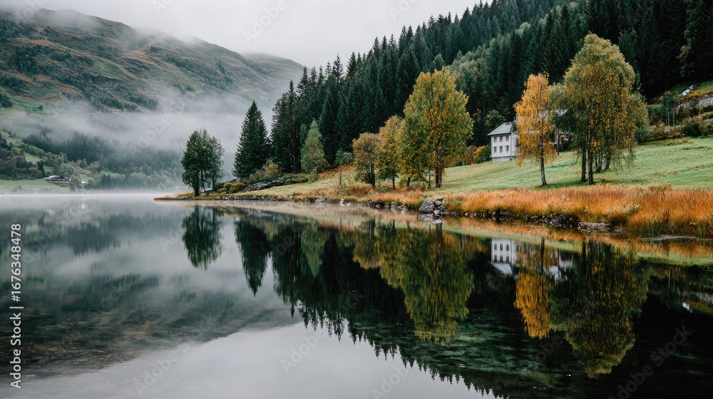 Fototapeta premium Lake Reflections in Autumn