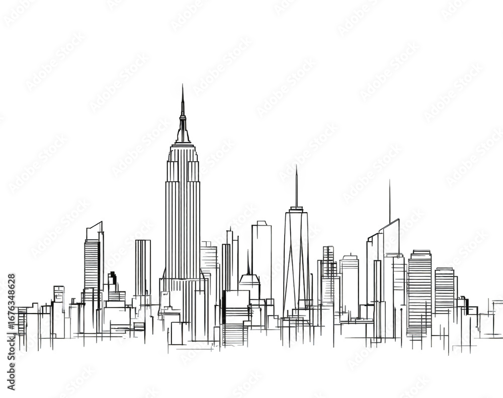 Naklejka premium Abstract New York City skyline