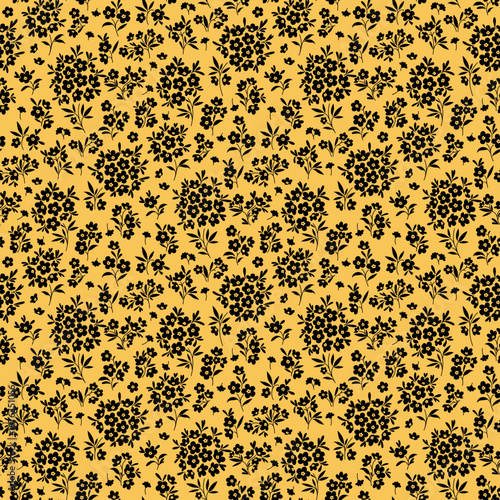 Ditsy floral seamless pattern. Small little flower pattern background. Repeat pattern. Ditsy print. Liberty style. Botanic surface design. Ditsy floral for fashion, texture, fabric, wrapping, decor