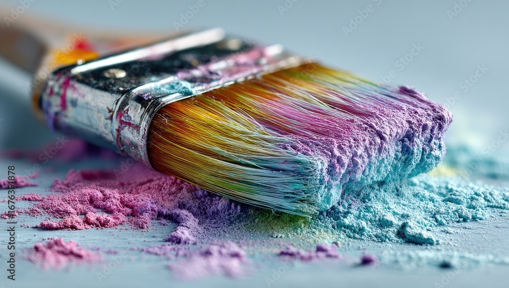 Fototapeta premium Colorful Paintbrush Closeup