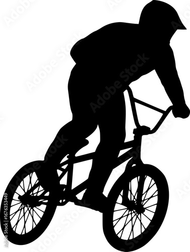 Professional bmx bicycle player silhouette. Vector illustration
