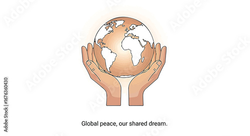 Two hands gently cradling a glowing Earth globe.