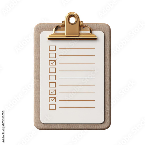 Clipboard with checklist