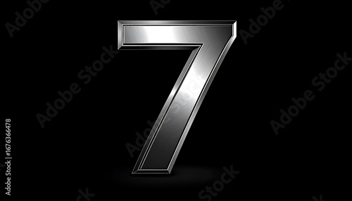 Metallic silver number seven