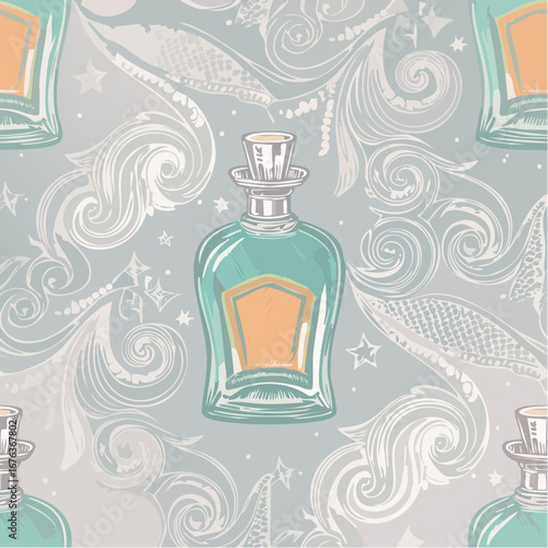 retro boutique icons delicate perfumes and lace in hush tones