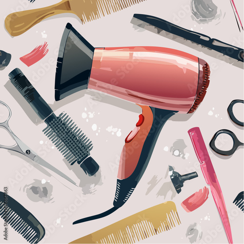 salon sparkle and swirl elegant tools with flowing accents 