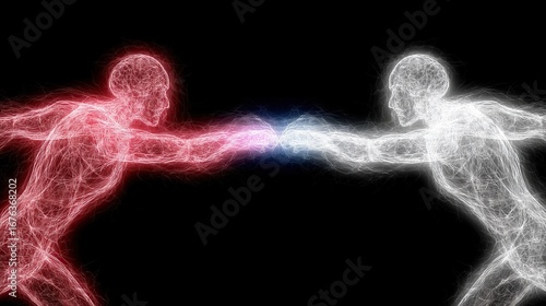 A humanoid robot AI agent and human handshake together as a team symbolizing agentic autonomy using future AGI superintelligence for teamwork and ASI collaboration during the singularity