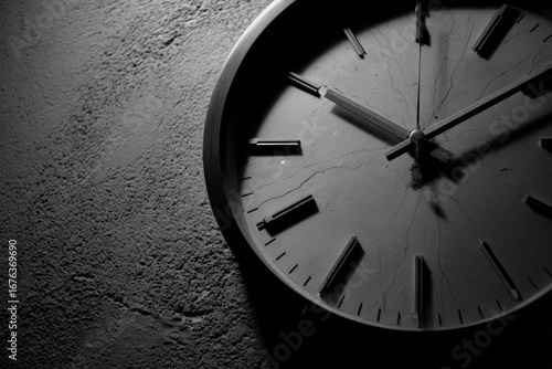 Wallpaper Mural A cracked clock on a textured wall Torontodigital.ca