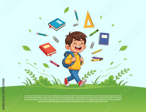 school kids background design template