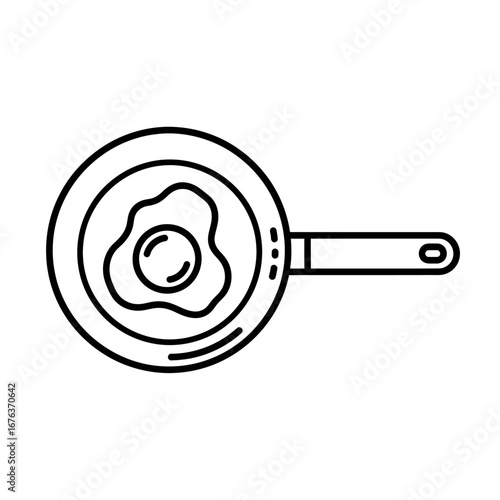Frying Pan with Fried Egg Icon