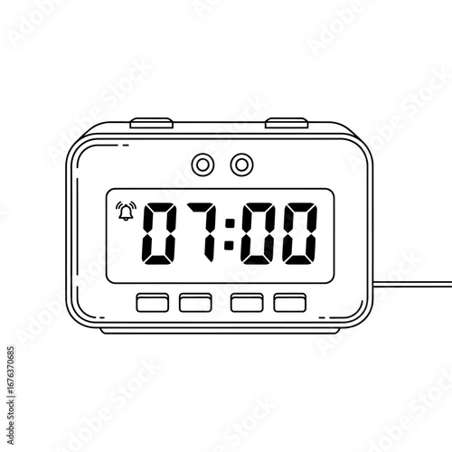 Digital Alarm Clock Displaying 0700 AM
