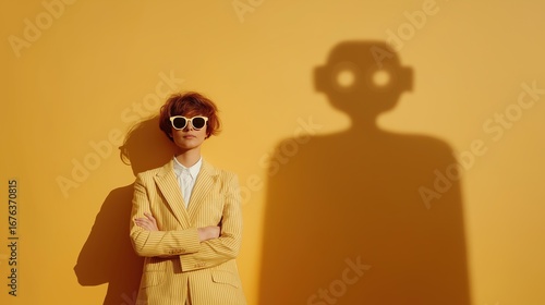 A humanoid robot AI agent and a human together as a team symbolizing agentic autonomy using future AGI superintelligence for teamwork and ASI collaboration during the singularity