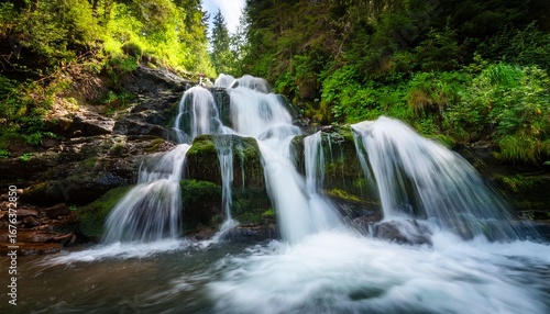 a waterfall located somewhere in the carpathian mountains romania