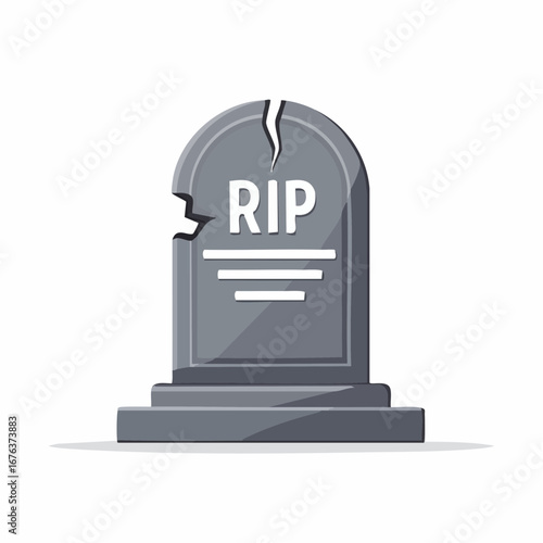 Cartoon Grave Icon RIP Tombstone Illustration for Halloween or Memorial Designs