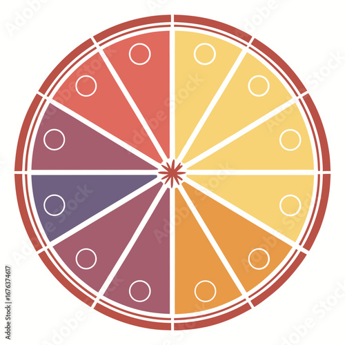 Color grade wheel round sign on a white background