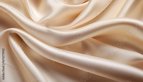 elegant silky fabric texture in soft ivory color with flowing waves and subtle sheen for fashion designs soft weave illustration