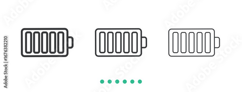 Full battery icon. Thin line icon vector
