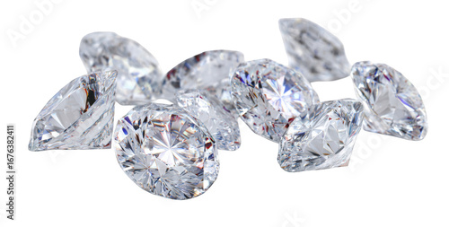 Cluster of lustrous diamonds