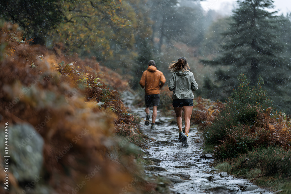 Obraz premium healthy trail running