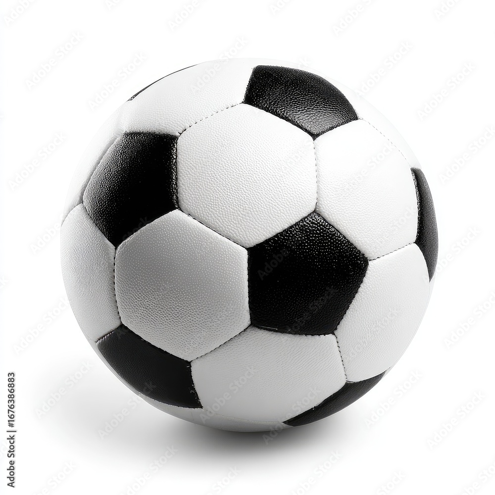 Obraz premium Close-up of a black and white soccer ball