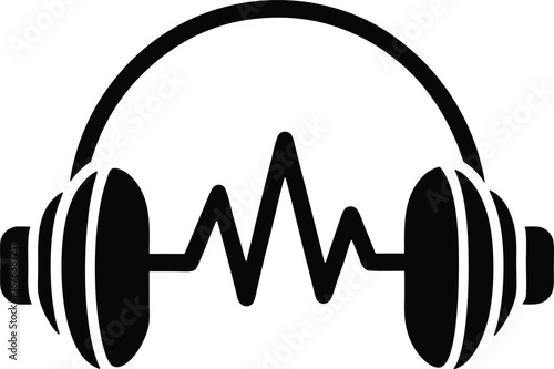Waveform headphone vector icon