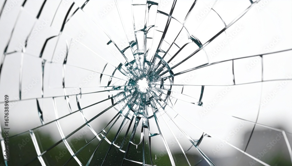 Obraz premium ひび割れたガラスの象徴的な構図