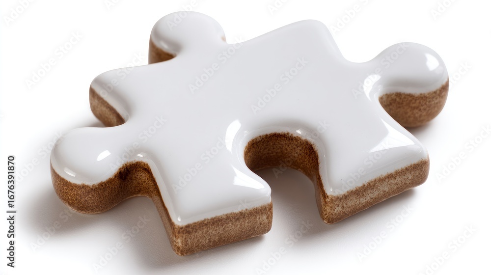 Obraz premium White puzzle piece on white background