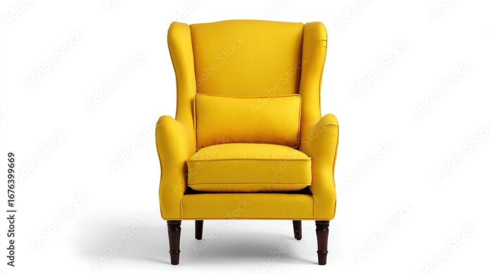 Fototapeta premium Yellow wingback armchair (2)