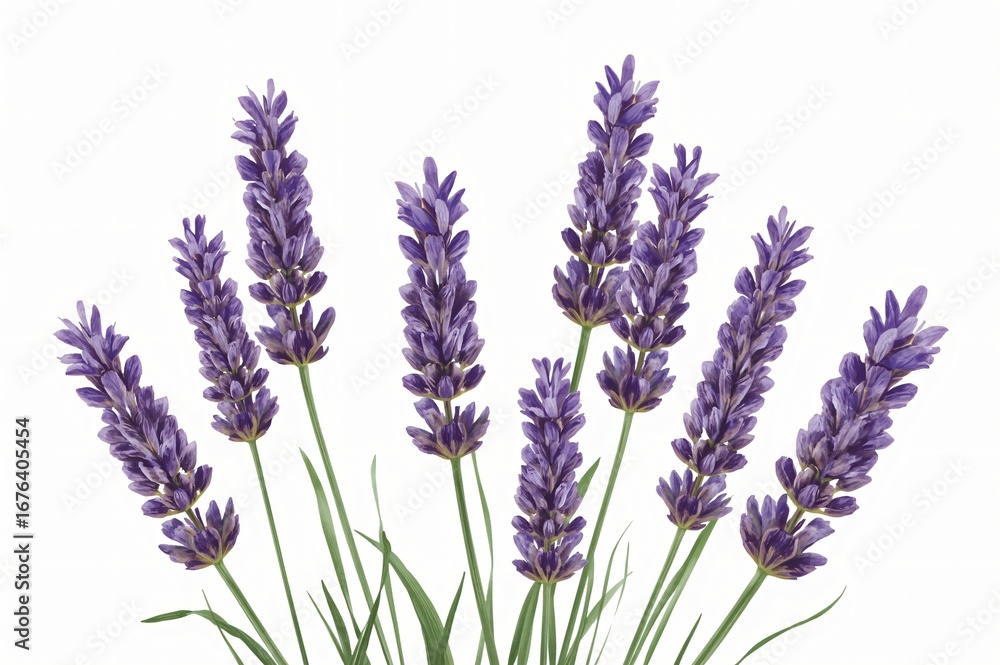 Naklejka premium Lavender bouquet, studio shot, white background, aromatherapy
