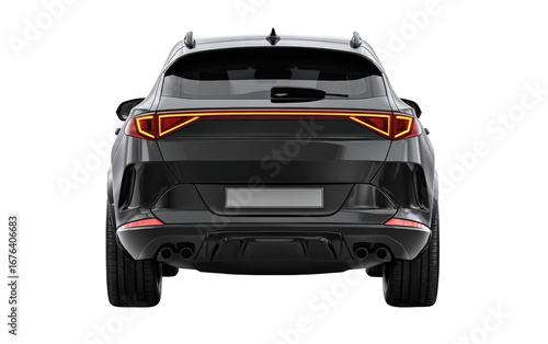 Rear view of a dark gray SUV