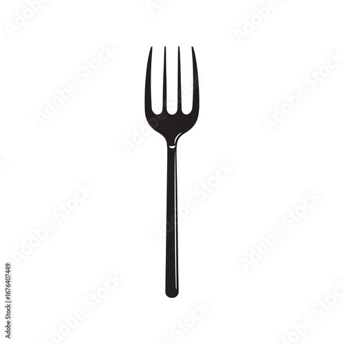 Minimalist Black and White of a Fork for Dining