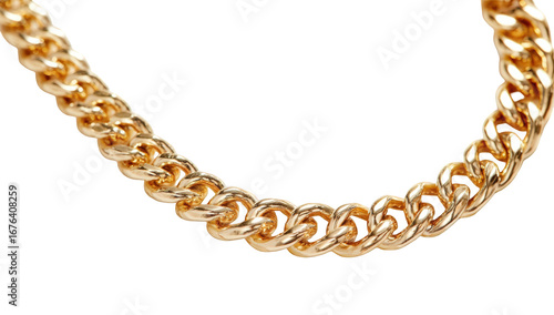 Close-up of a gold chain necklace