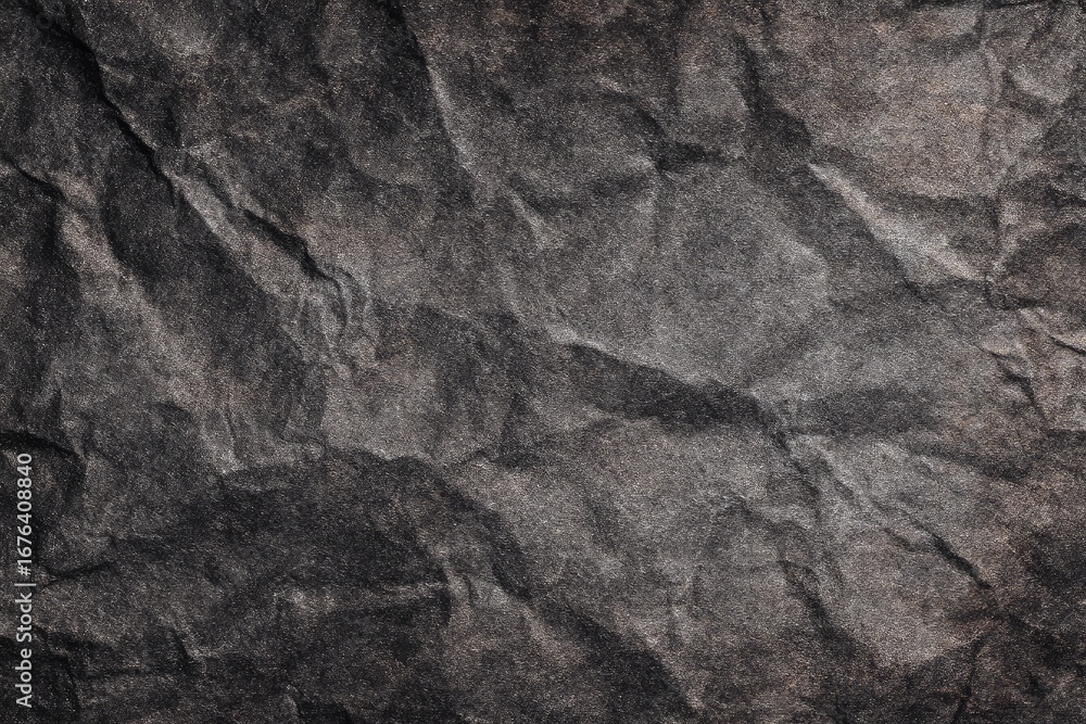 Naklejka premium Dark, crumpled paper texture