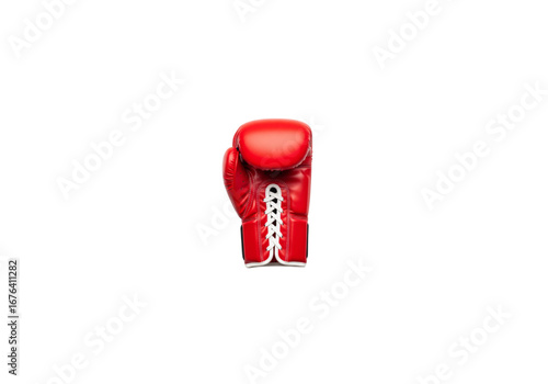 Red boxing glove on transparent background