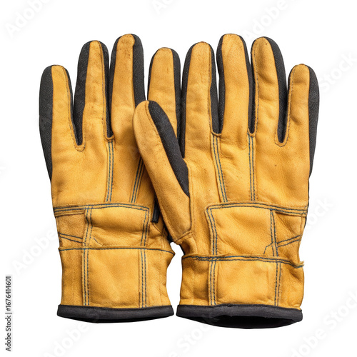 Pair of tan leather work gloves