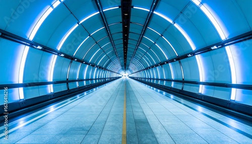 Futuristic tunnel extending into the distance