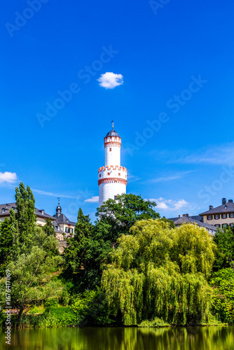 Wallpaper Mural view to donjon tower of the castle in Bad Homburg with park and lake in foreground Torontodigital.ca