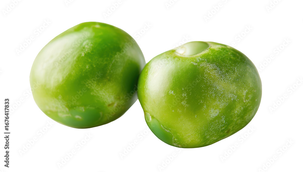 Obraz premium Two vibrant green peas close-up